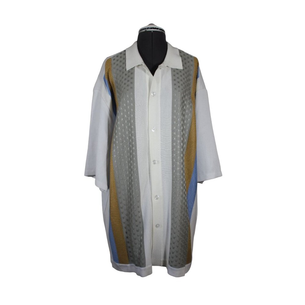 Michael 88 Irwin men's retro‎ button front silk blend bowling style shirt XL